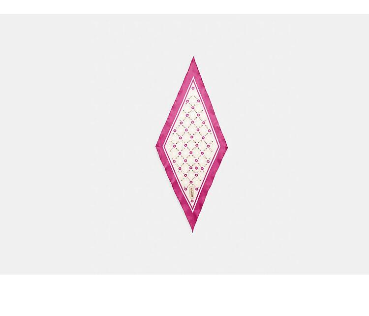 Cheap Tea Rose Printed Silk Diamond Scarf - Click Image to Close