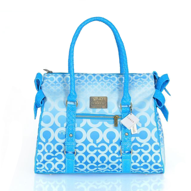 Coach Knitted Signature Large Blue Satchels ERM - Click Image to Close