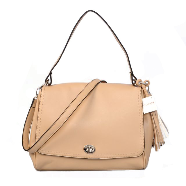 Coach Turnlock Medium Apricot Shoulder Bags AYR - Click Image to Close