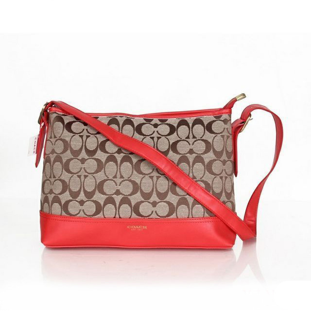 Coach Convertible Hippie In Signature Medium Red Crossbody Bags - Click Image to Close