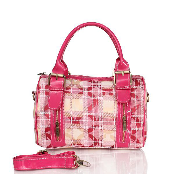 Coach Poppy In Signature Medium Pink Luggage Bags CDY - Click Image to Close