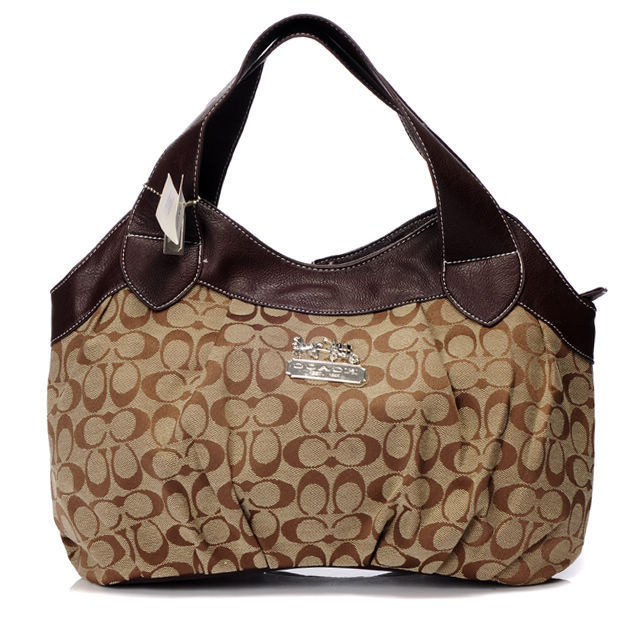 Coach In Signature Medium Coffee Hobo BBY - Click Image to Close