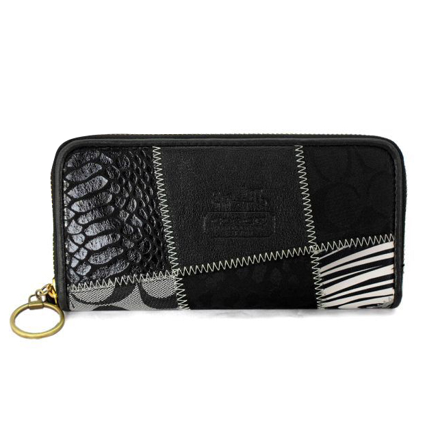 Coach Holiday Matching Large Black Multi Wallets EDD - Click Image to Close