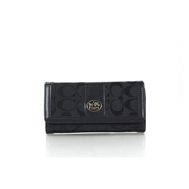 Coach Envelope in Signature Small Black Wallets FFC - Click Image to Close