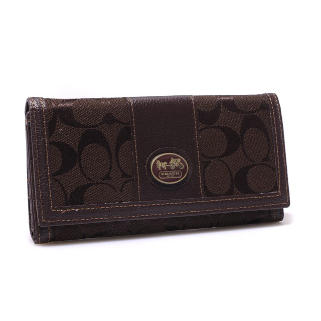 Coach Legacy Slim Envelope in Signature Large Coffee Wallets BLL - Click Image to Close
