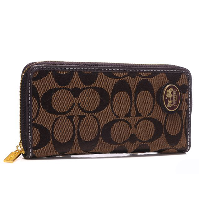 Coach Logo Large Coffee Wallets ARL - Click Image to Close