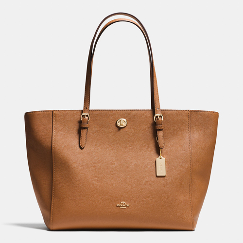 Coach Outlet Turnlock Tote In Crossgrain Leather - Click Image to Close