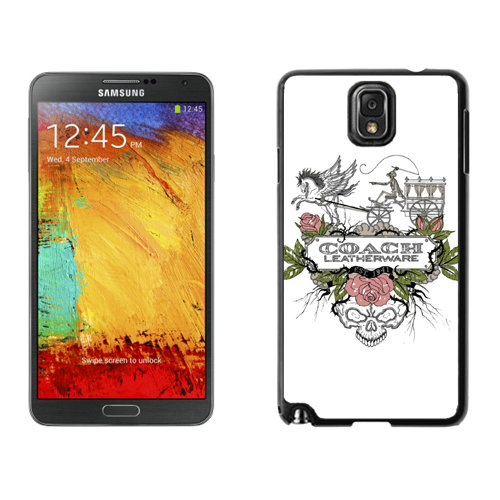 Coach Carriage Logo White Samsung Note 3 Cases DRW - Click Image to Close