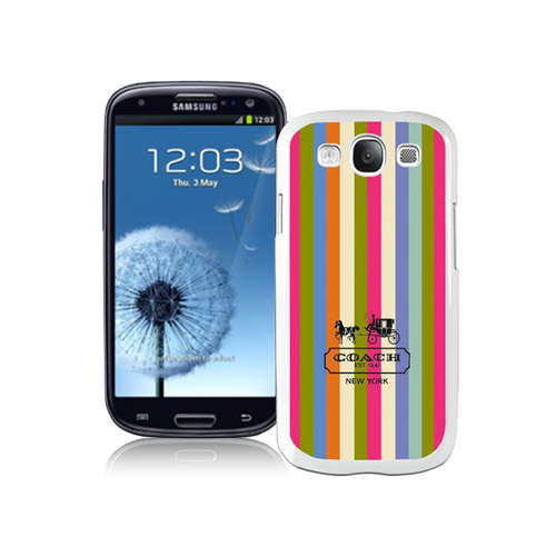 Coach Stripe Multicolor Samsung Galaxy S3 9300 BGB - Click Image to Close