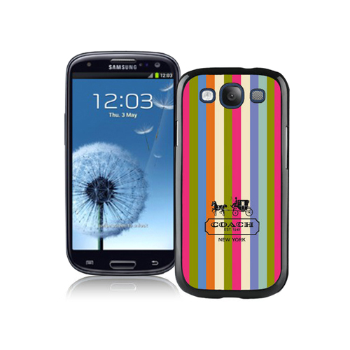 Coach Stripe Multicolor Samsung Galaxy S3 9300 BGR - Click Image to Close
