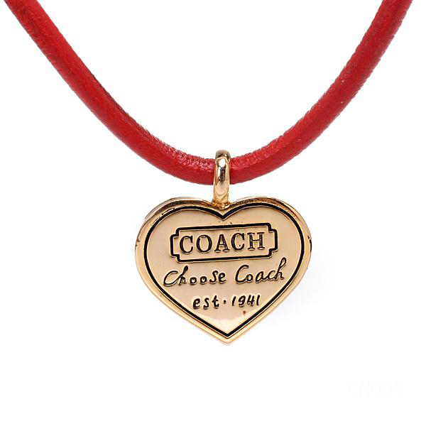 Coach Heart Logo Red Necklaces CXO - Click Image to Close