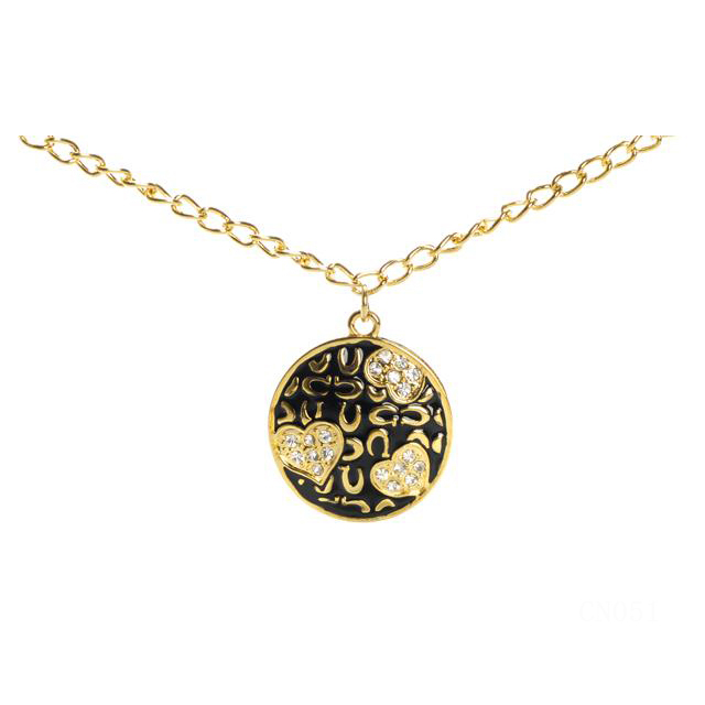 Coach Heart Logo Gold Necklaces CYB - Click Image to Close