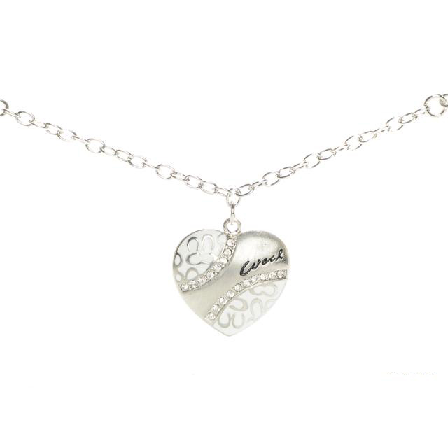 Coach Love Heart White Necklaces ALM - Click Image to Close