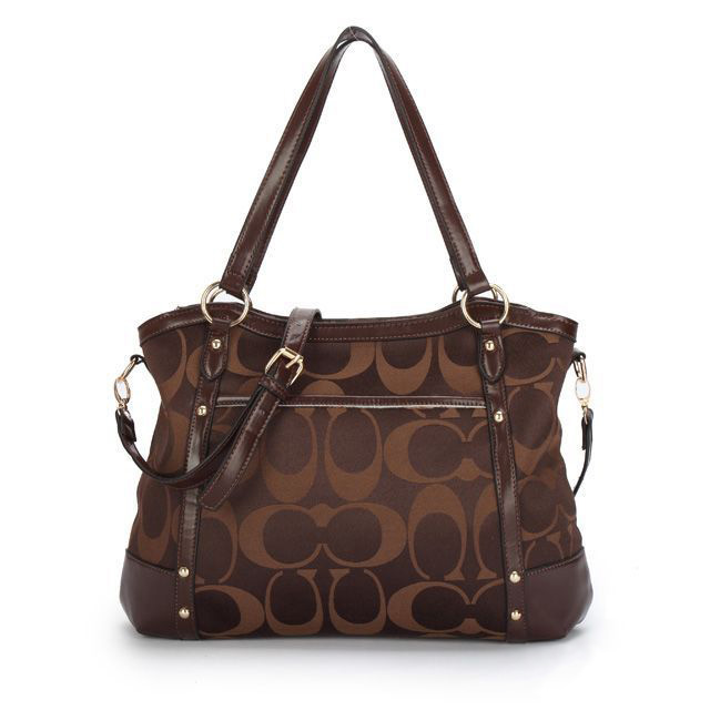 Coach Legacy Logo In Signature Large Coffee Totes BPG - Click Image to Close