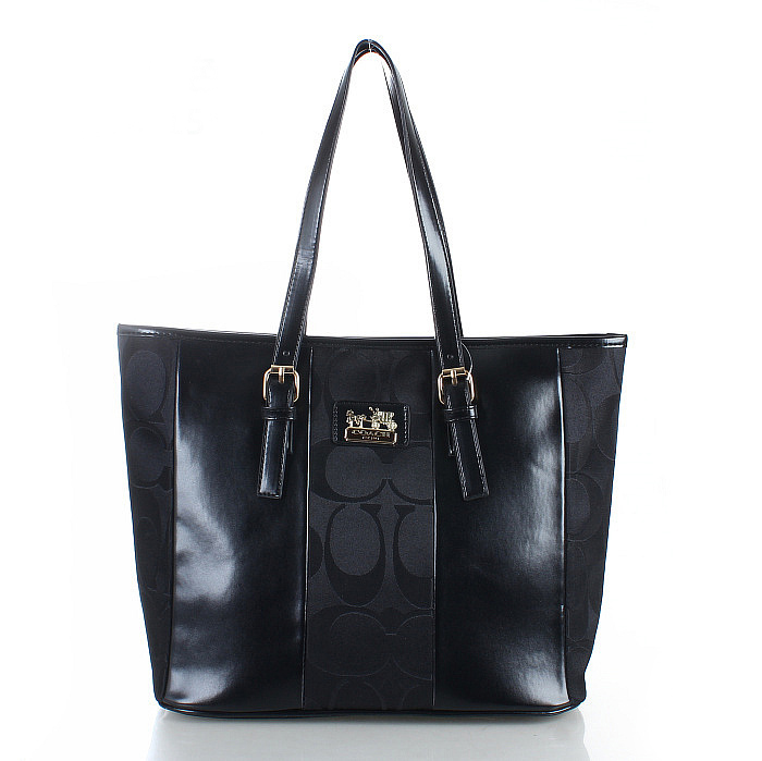 Coach Madison East West Medium Black Totes FDH - Click Image to Close