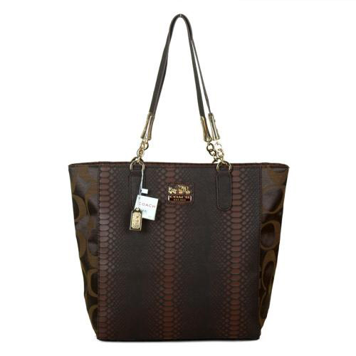 Coach Madison North South Bonded Small Coffee Totes EAW - Click Image to Close