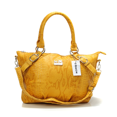 Coach Madison Embossed Medium Yellow Totes DER - Click Image to Close