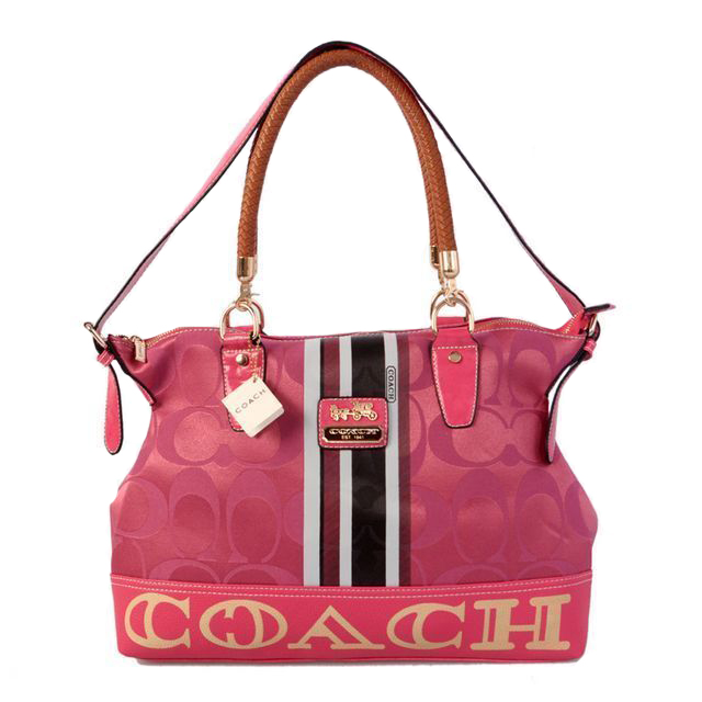 Coach Braided In Signature Large Pink Totes BFT - Click Image to Close