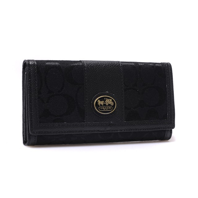 Coach Legacy Slim Envelope in Signature Large Black Wallets BLN - Click Image to Close
